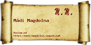 Mádi Magdolna névjegykártya